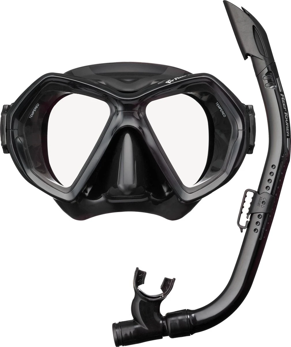 ReefTourer Snorkelmasker Duikbril Snorkelset RC-0107- Zwart/zwart 3 ReefTourer Snorkelmasker Duikbril Snorkelset RC-0107- Zwart/zwart