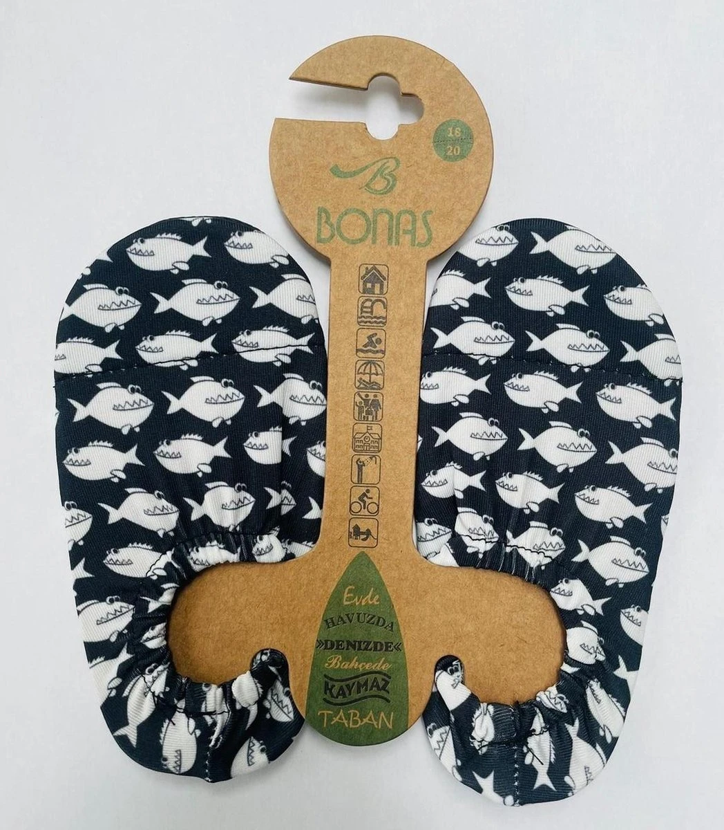 Bonas Antislip Zool Waterschoen | Zwemschoenen | Zwemslof | Gymschoen Voor Kinderen Maat 24-26 Piranha 3 Bonas Antislip Zool Waterschoen | Zwemschoenen | Zwemslof | Gymschoen Voor Kinderen Maat 24-26 Piranha