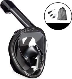 Campingwise Full Face Duikmasker, Snorkelmasker - Zwart - Maat L/XL -Watersporten Benodigdheden 1090x1200