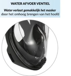Merkloos Gadgy Duikmasker Full Face S/M - Duikbril Met Snorkel - Snorkelset Volwassenen - Zwart - Snorkelmaskers -Watersporten Benodigdheden 1118x1200 1