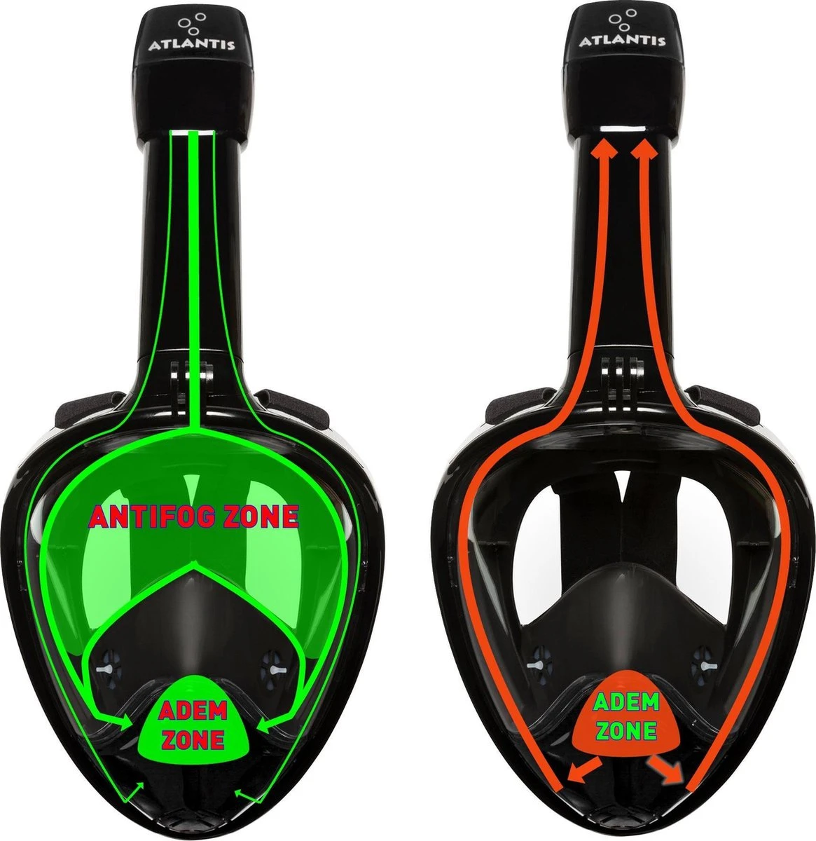 Atlantis Full Face Mask 2.0 - Snorkelmasker - Volwassenen - Zwart - S/M 5 Atlantis Full Face Mask 2.0 - Snorkelmasker - Volwassenen - Zwart - S/M - Afbeelding 3
