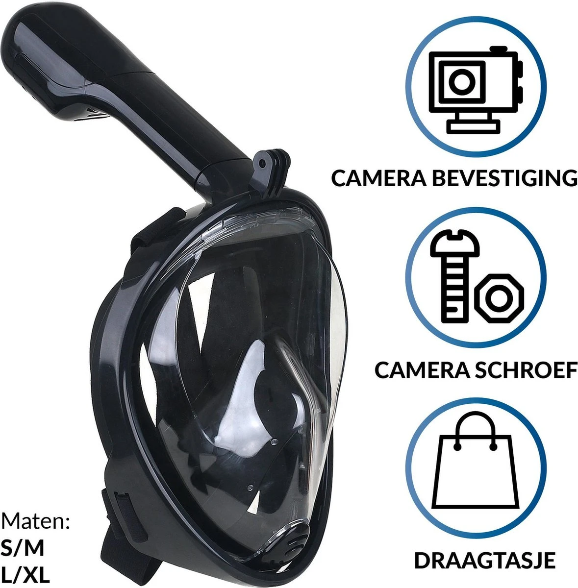 Merkloos Duikmasker Full Face L/XL - Duikbril Met Snorkel - Snorkelset Volwassenen - Zwart - Snorkelmaskers 3 Merkloos Duikmasker Full Face L/XL - Duikbril Met Snorkel - Snorkelset Volwassenen - Zwart - Snorkelmaskers