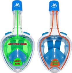 Sea Turtle Full Face Mask - Snorkelmasker - Volwassenen - Wit/Blauw - S/M -Watersporten Benodigdheden 1186x1200