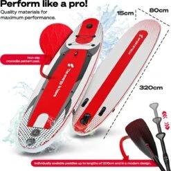 Premium Stand Up Paddling Board | 7in1 SUP Board Set | Compleet Met Accessories | Plus Actioncam Houder | Standup Paddle 320x80x16cm | Waterfiets SUP Opblaasbaar | Sportstech WPB320 Paddle Board -Watersporten Benodigdheden 1198x1200