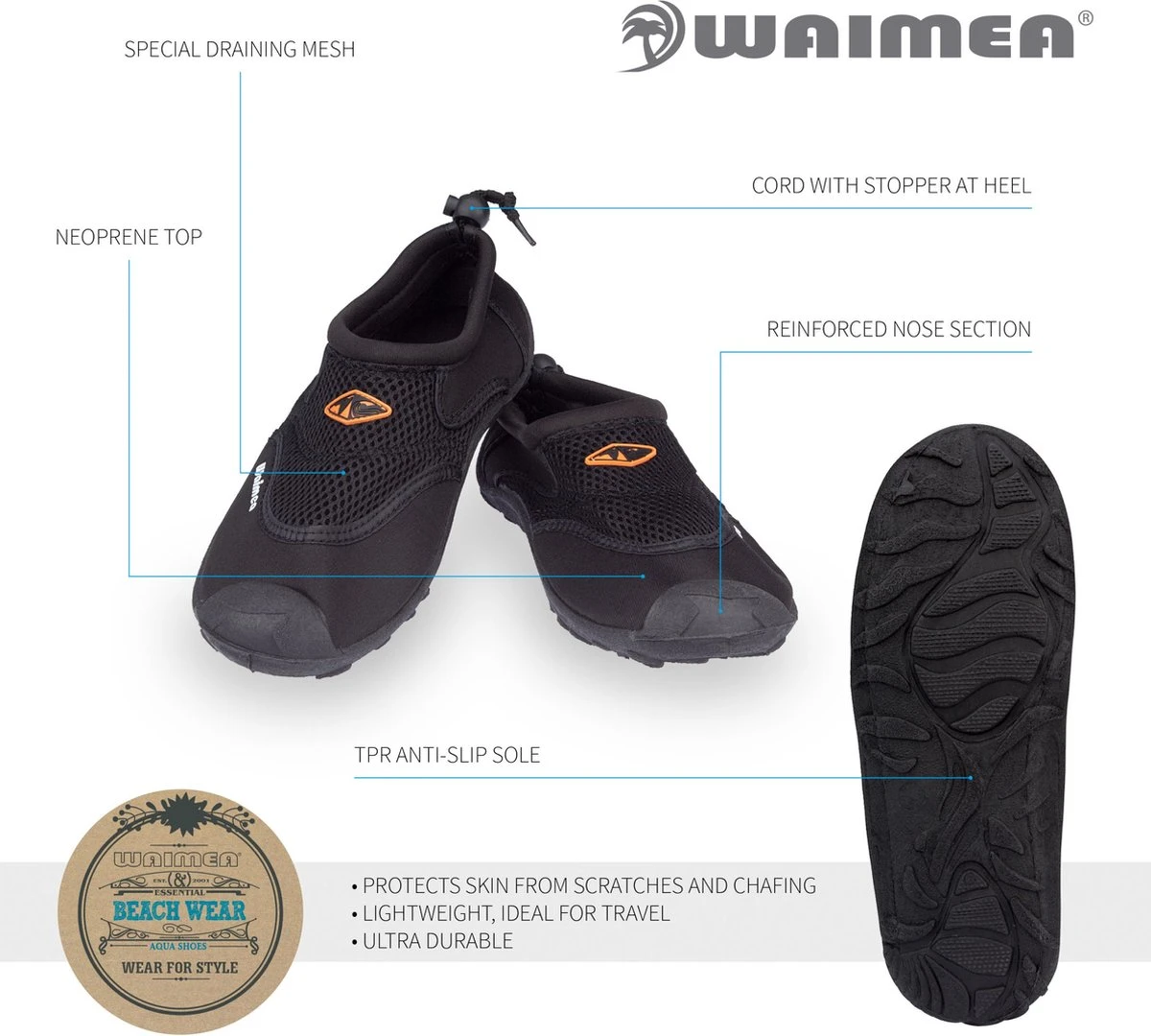 Waimea Aquaschoenen - Wave Rider - Zwart - 43 5 Waimea Aquaschoenen - Wave Rider - Zwart - 43 - Afbeelding 3