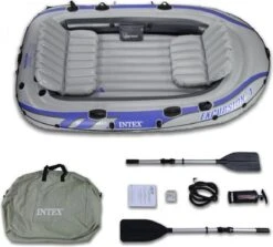 Intex Excursion 4 Opblaasboot - Opblaasboot - Grijs -Watersporten Benodigdheden 1200x1082 1