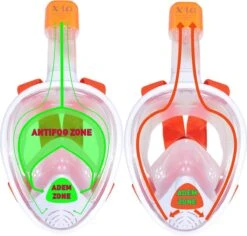 X10 Full Face Mask- Snorkelmasker - Kinderen - Oranje - XS -Watersporten Benodigdheden 1200x1146