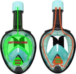 Sea Turtle Full Face Mask - Snorkelmasker - Volwassenen - Zwart/Turquoise - S/M -Watersporten Benodigdheden 1200x1173