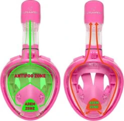 Atlantis Full Face Mask 2.0 - Snorkelmasker - Kinderen - Roze - XS -Watersporten Benodigdheden 1200x1175 1