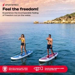 Premium Stand Up Paddling Board | 7in1 SUP Board Set | Compleet Met Accessories | Plus Actioncam Houder | Standup Paddle 320x80x16cm | Waterfiets SUP Opblaasbaar | Sportstech WPB320 Paddle Board -Watersporten Benodigdheden 1200x1200 6