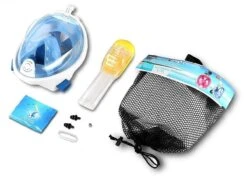Campingwise Full Face Duikmasker - Snorkelmasker - Blauw - Maat S/M - Met Draagnet -Watersporten Benodigdheden 1200x863