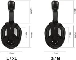 Merkloos Gadgy Duikmasker Full Face S/M - Duikbril Met Snorkel - Snorkelset Volwassenen - Zwart - Snorkelmaskers -Watersporten Benodigdheden 1200x954 1