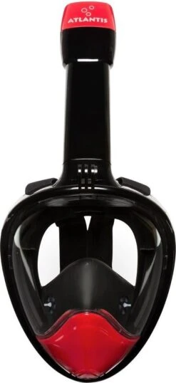 Atlantis Full Face Mask 2.0 - Snorkelmasker - Volwassenen - Zwart/Rood - L/XL -Watersporten Benodigdheden 551x1200