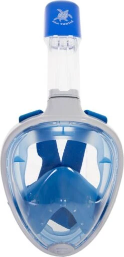 Sea Turtle Full Face Mask - Snorkelmasker - Volwassenen - Wit/Blauw - S/M -Watersporten Benodigdheden 581x1200