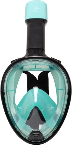 Sea Turtle Full Face Mask - Snorkelmasker - Volwassenen - Zwart/Turquoise - S/M -Watersporten Benodigdheden 598x1200