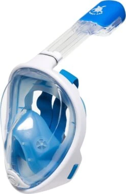 Sea Turtle Full Face Mask - Snorkelmasker - Volwassenen - Wit/Blauw - S/M -Watersporten Benodigdheden 778x1200 1