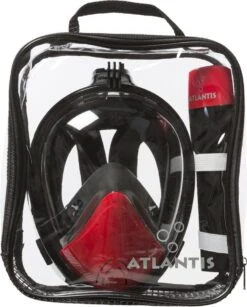 Atlantis Full Face Mask 2.0 - Snorkelmasker - Volwassenen - Zwart/Rood - L/XL -Watersporten Benodigdheden 964x1200