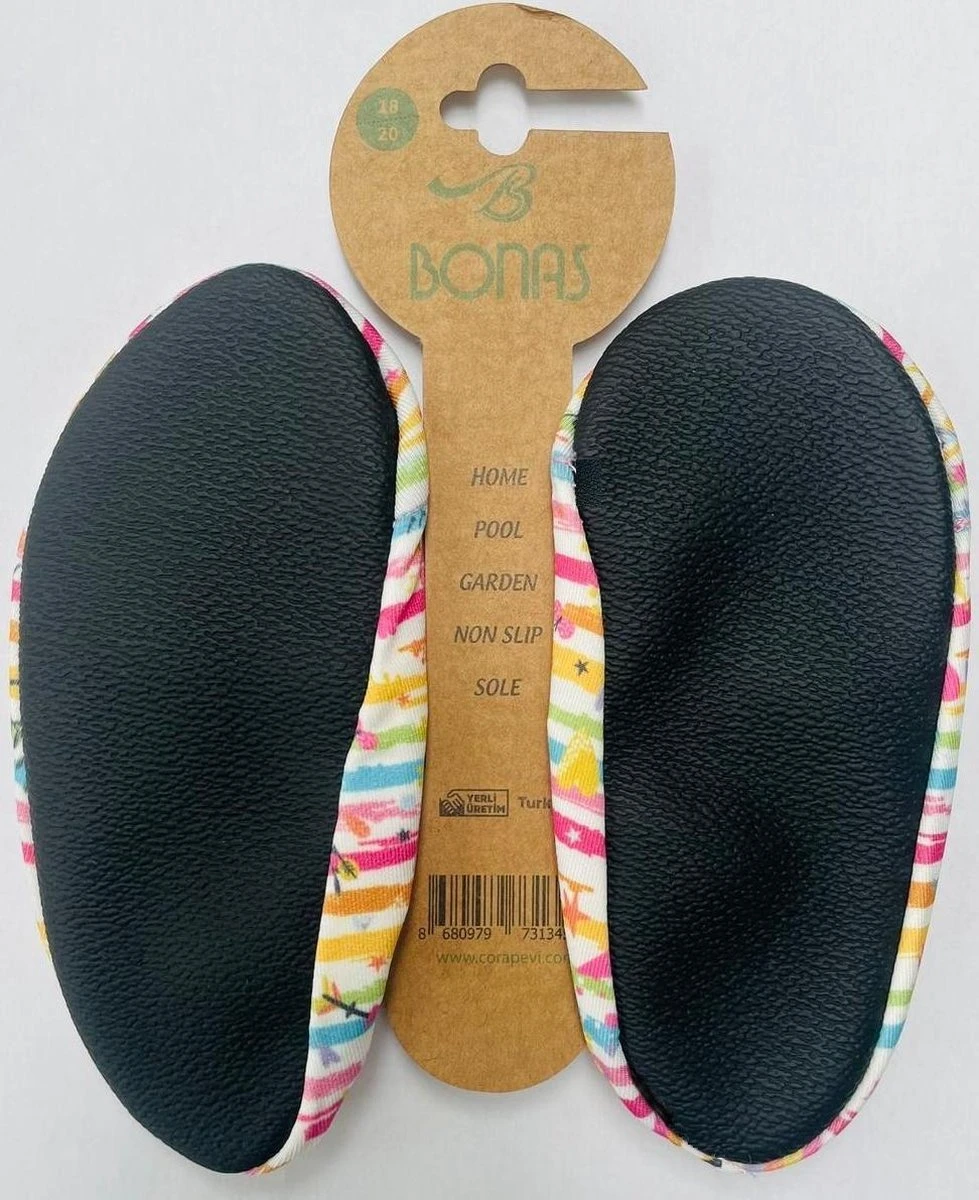 Bonas Antislip Zool Waterschoen | Zwemschoenen | Zwemslof | Gymschoen Voor Kinderen Maat 21-23 Regenboog 4 Bonas Antislip Zool Waterschoen | Zwemschoenen | Zwemslof | Gymschoen Voor Kinderen Maat 21-23 Regenboog - Afbeelding 2